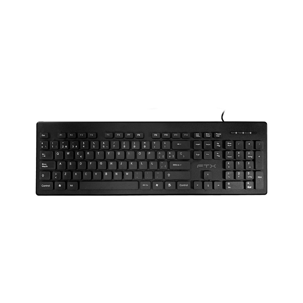 Teclado Ftx Usb Ftxk100e Numerico/Ingles/Negro