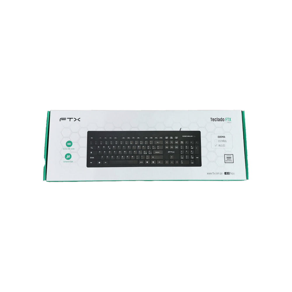 Teclado Ftx Usb Ftxk100e Numerico/Ingles/Negro