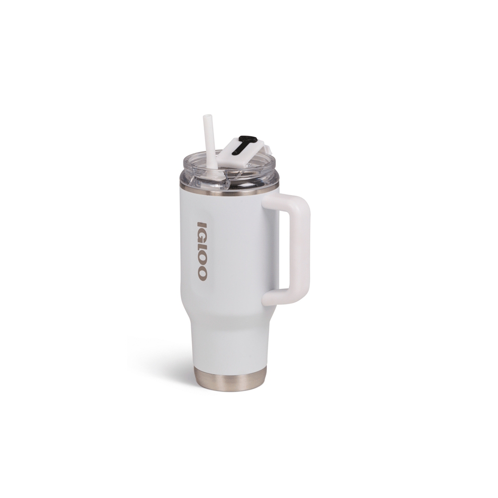 Vaso Termico Igloo 950ml Blanco C/Pajita 71221