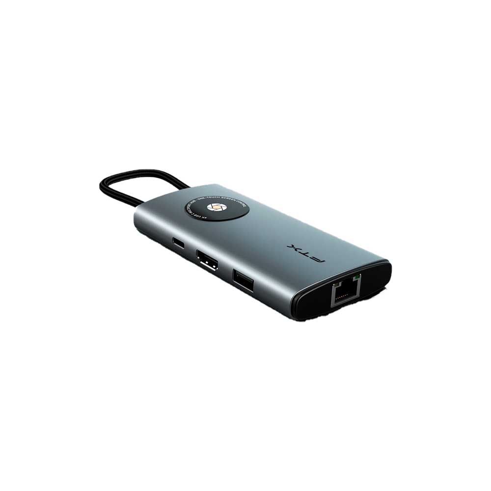 Hub 8 En 1 Usb-C - Hdmi/Rj45/Usb-A/Usb-C/Sd Ftx-Hubl3-Ag 4k/30hz/1gbps/100w/5gbps