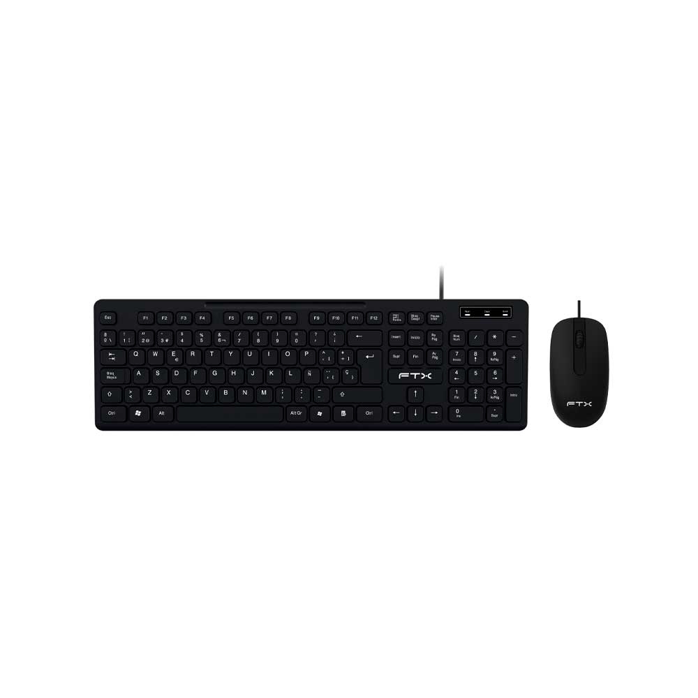 Teclado + Mouse Ftx Usb Ftxkm086 Numerico/EspañOl/Negro